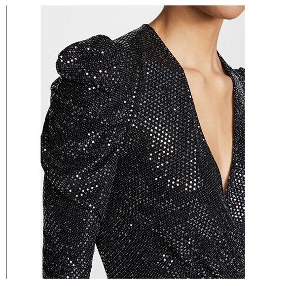 Iro New Loulou Sequin Puff Shoulder Mini Dress - Picture 9 of 11